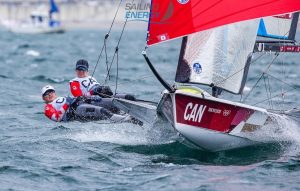 Ali and Teammate sailing in action 